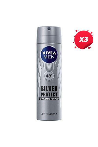 NIVEA X3 - NIVEA ANTIPERSPIRANT DEO 150ML MEN SILVER PROTECT