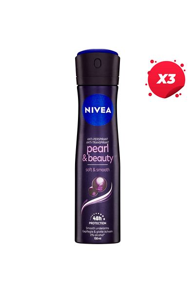 NIVEA X3 - NIVEA ANTIPERSPIRANT DEO 150ML PEARL BEAUTY SOFT SMOOTH