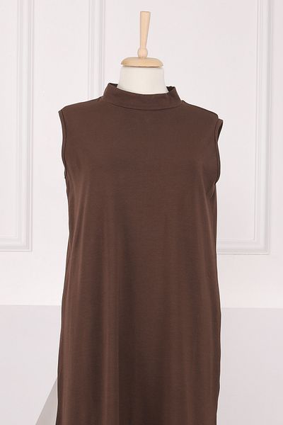 İmajButik Φόρεμα με μισό ζιβάγκο με μηδενικό μανίκι
