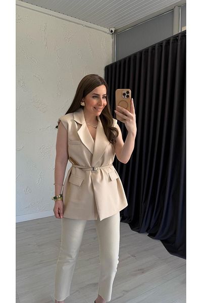 elif teke Μπεζ μαξιλαράκι με ζώνη