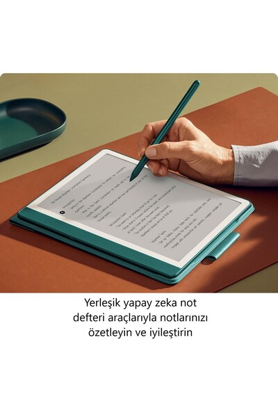 Amazon kindle 64gb Yeşil Scribe 2024 Orijinal Yeşil Premium Deri Kılıf ve Adaptör Seti
