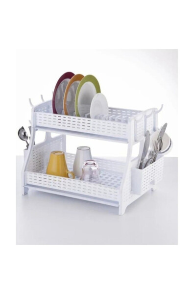 abnturk Hasır Desenli Çift Katlı Tabaklık