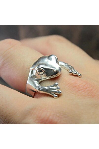Choice RI21Y0147 خاتم ضفدع لطيف عتيق للنساء باللون الفضي خاتم حيوان قوطي هدية...