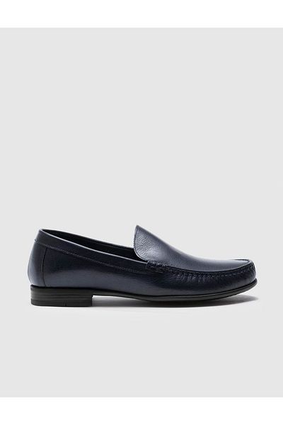 Cabani Genuine Leather Navy Blue Men's Loafer
