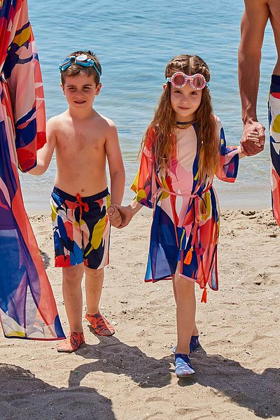 Marina Swimwear Children's Patterned Colorful Kimono Kaftan P2331