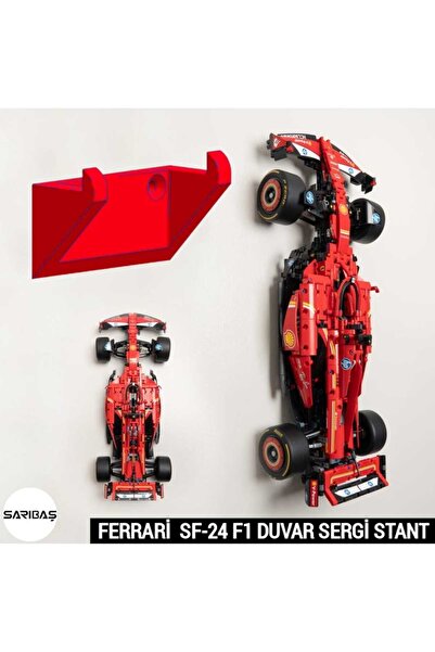 SARIBAŞ TEKNOLOJİ Technic Yapım Oyuncakları 42207 Ferrari SF-24 F1 - Model Araba Uyumlu Duvar Sergi Stant