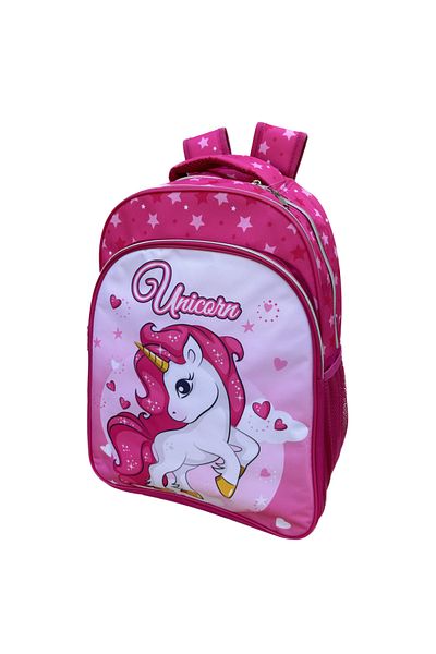 UNICORN Ghiozdan copii, 42x30x17 cm, trei compartimente, multicolor, bretele intarite si ajustabile, Unicorn
