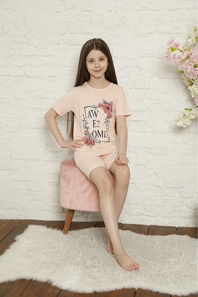 Minimoon Girl's Pajama Set - For Shorts and Sleeping Headband