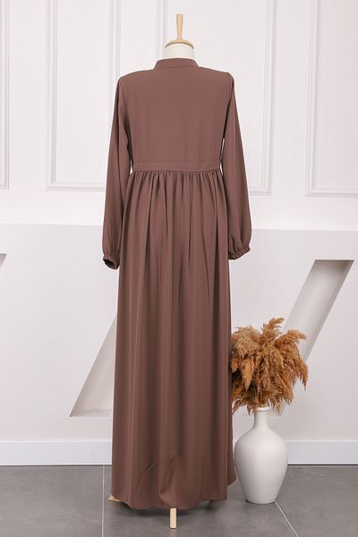 İmajButik Σκούρο βιζόν με κορδόνι με ελαστικό μανίκι