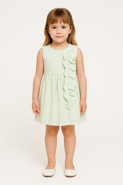 NK Mint Dress with Bow for 1-4 Years Old Baby