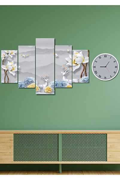 NT Handmade Ahşap Tablo+Saat Duvar Dekoru Tablo Seti - Salon Oturma Yatak Oda...