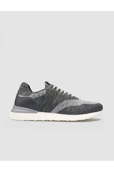 Cabani Knitwear Gray Lace-Up Men's Sports Shoes