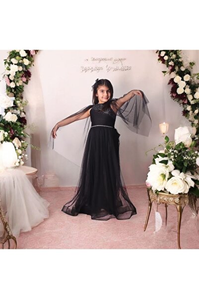 Ahsenimbebe Вечерна рокля, наполовина от тюл, наполовина от пайети