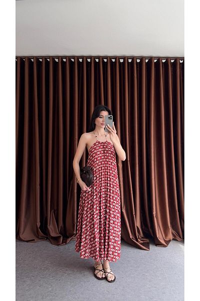 HAZELANNA Bead Detailed Tie Dress