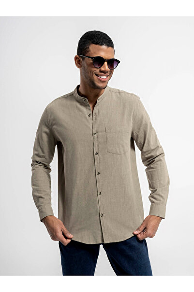 Loft Мъжка риза в цвят каки с нормална кройка LF2014781