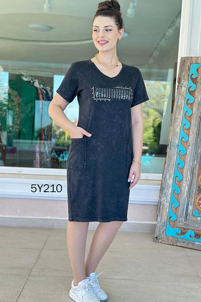 İnce Topuk Sequin Detail Dress with Front Pocket 5Y210