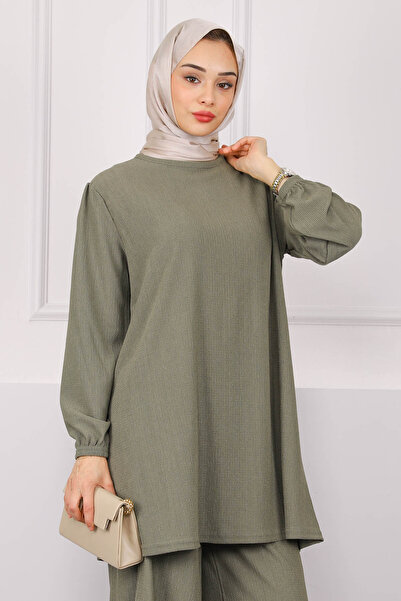 İmajButik Khaki Bürümcük Tunic Trousers Suit