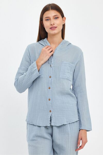 Heaven Ephesus Women's Shirt - Muslin Hooded Shirt - 1030