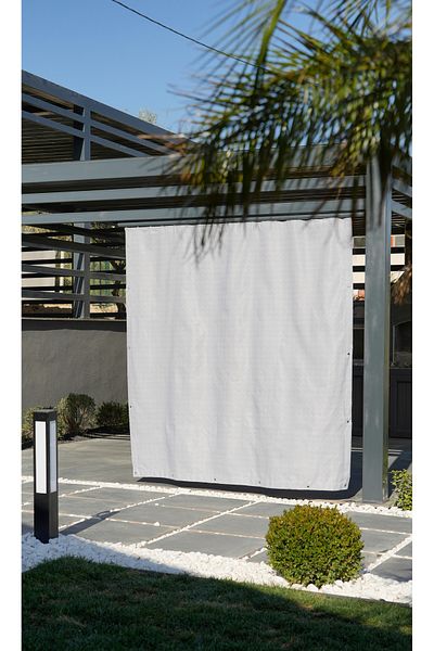 ALTINPAMUK Gray Plain Ty901 Balcony Curtain Optional Eyelet Tarpaulin