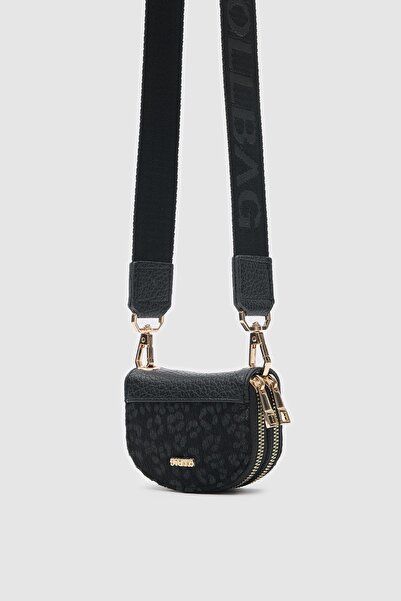 OLLBAG Jefece Siyah Leopar Desen Çanta Cüzdan