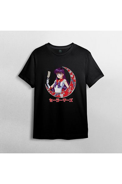 Pixxa Μπλουζάκι Sailor Moon Sailor Mars Rei Hino Unisex 100% βαμβακερό με λαιμόκοψη