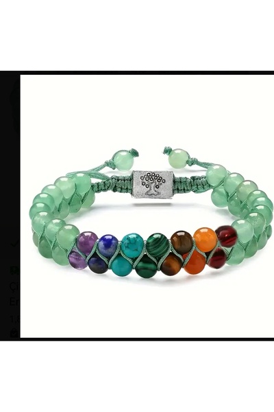 ORGANICYOU GANZU 7-Chakra Life Tree Çift Katmanlı Dokuma Ayarlanabilir Krista...