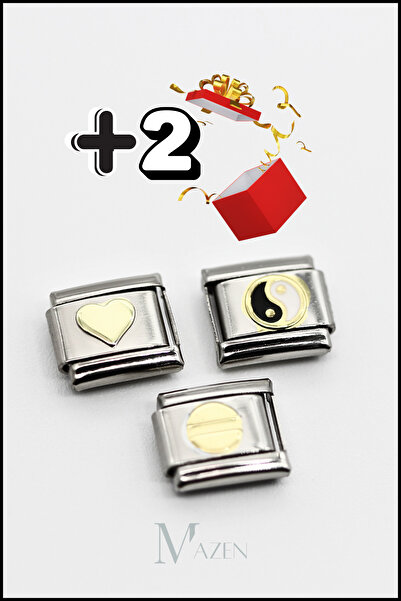 MAZEN 3 Pieces Steel Italian Bracelet Charm (+2 Bonus Gifts)