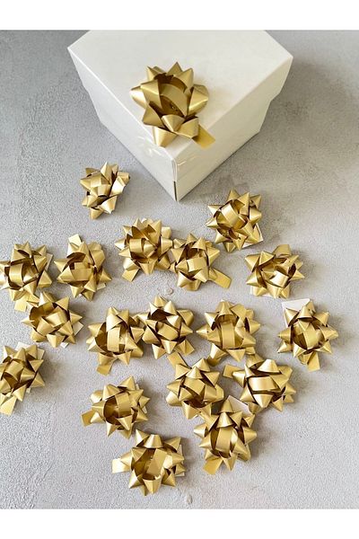 Meyofficial Gold Color Raffia Gift Package Decoration Star