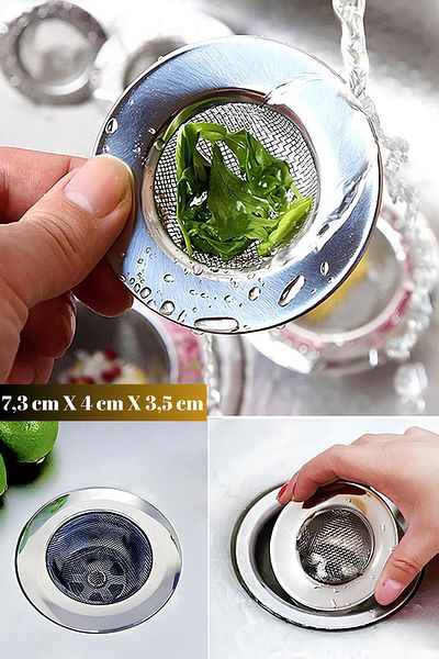 Milena Life 2-Pack Mini Wire Sink Strainer Stainless Steel Small Kitchen Filter Anti-Clogging Practical Drainer