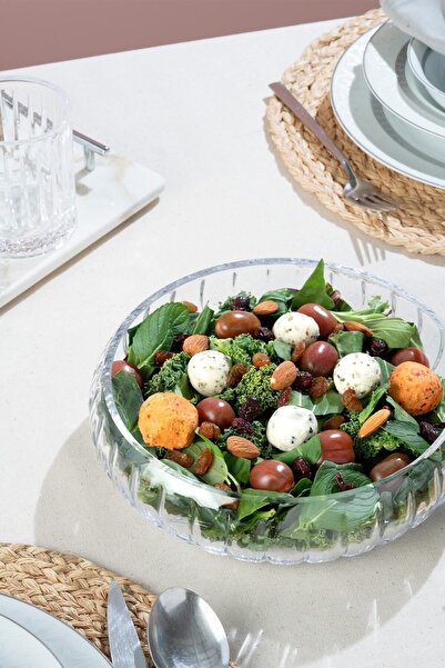 ORTAKÖY CENNETİ 2 Pcs Selen Concept Handmade Large Glass Salad Bowl 19 cm