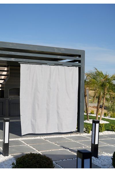 ALTINPAMUK Gray Plain Ty901 Balcony Curtain Optional Eyelet Tarpaulin