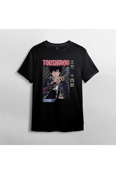 Pixxa Μπλουζάκι Gintama Gin Tama Toushirou Hijikata Unisex 100% βαμβακερό μπλουζάκι με λαιμόκοψη μοντέλο 1