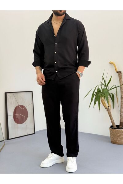 Combineman35 Men's Black Bottom Top Set