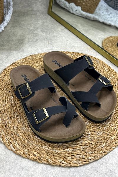 Nstil Daily Women's Slippers Single Flip Comfortable Cork Sole Buckle Adjustable Sandals 34162