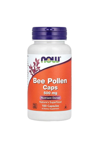 Now Foods Bee Pollen Caps 500 Mg 100 Capsules 2 Capsules Per Serving 1000 Mg.