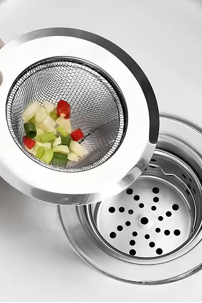 Milena Life 2-Pack Mini Wire Sink Strainer Stainless Steel Small Kitchen Filter Anti-Clogging Practical Drainer
