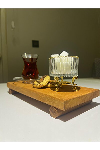 Mrm mobilya Ahşap Yuvarlak Ayaklı Sunum Tahtası Pino 20x13cm