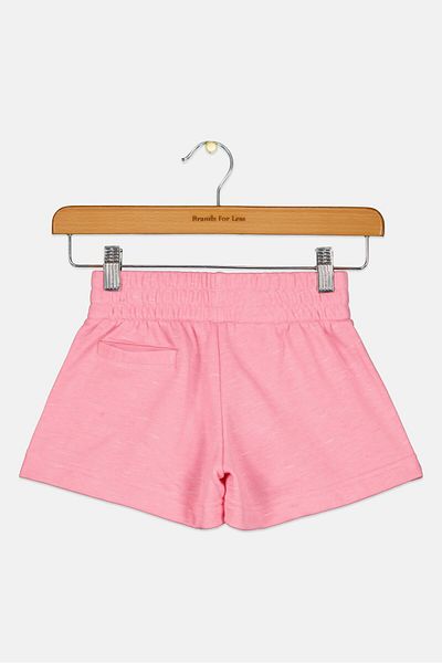 adidas Kids Girl Drawstring Brand Logo Outdoor Short, Pink