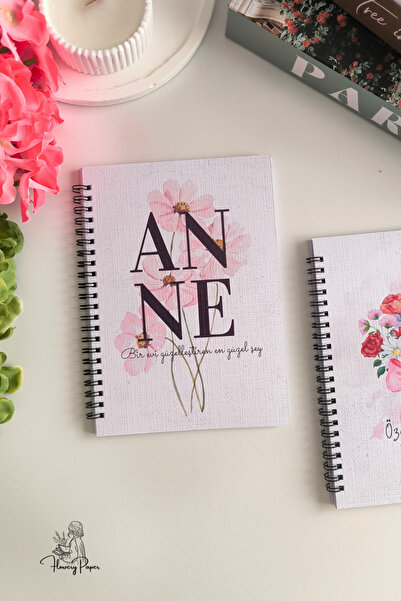 Flowery Paper Çiçek Anne Telli Defter A5,50 Yaprak 100 Sayfa Notepad, Memopad...