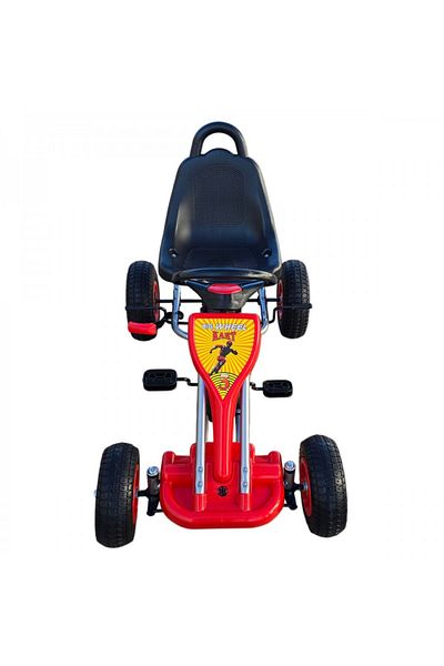KidsCare Pedal go-kart for children, red color, hand brake, for 3-6 years, inflatable wheels