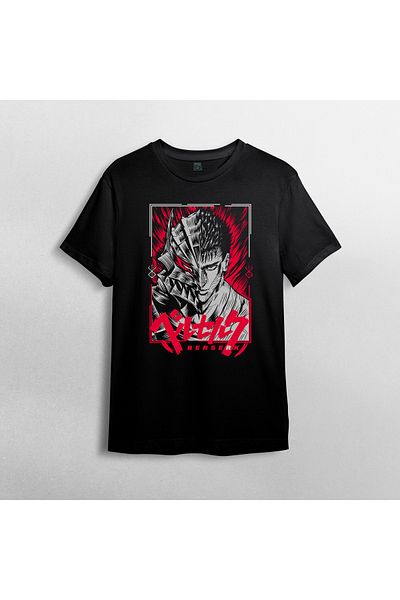 Pixxa Berserk Anime Manga Unisex 100% βαμβακερό μπλουζάκι με λαιμόκοψη μοντέλο 5