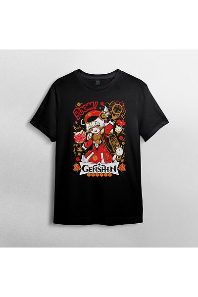Pixxa Μπλουζάκι Genshin Impact Klee Unisex 100% βαμβακερό με λαιμόκοψη