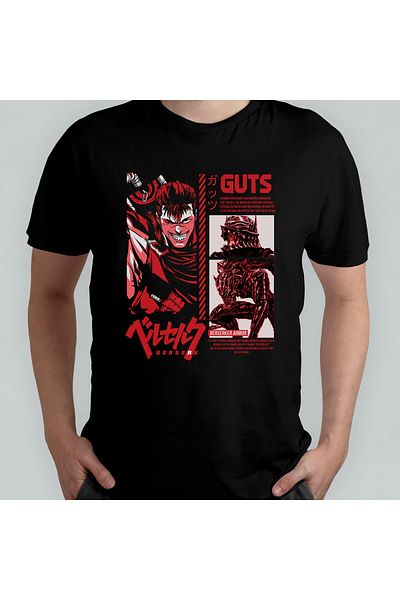 Pixxa Berserk Anime Manga Unisex 100% βαμβακερό μπλουζάκι με λαιμόκοψη μοντέλο 8