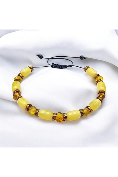 İKİZLER DOĞAL TAŞ Baltic Drop Amber and Beirut Amber Bracelet