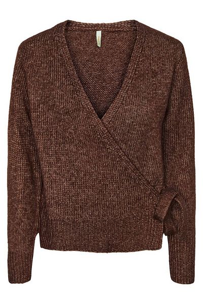Tchibo Women Surplice Neck Knitted Cardigan, Brown