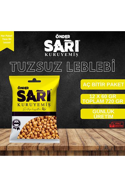 Önder Sarı Kuruyemiş Unsalted Chickpeas Hungry Finish Package 60 g X 12 Pieces
