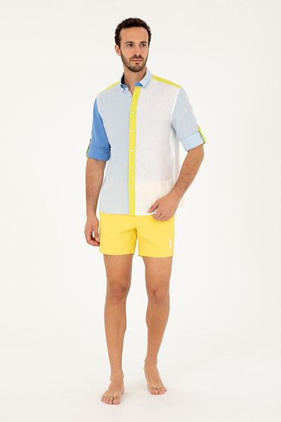 U.S. Polo Assn. Ανδρικό κίτρινο μαγιό TEKSPOR 183299 .2