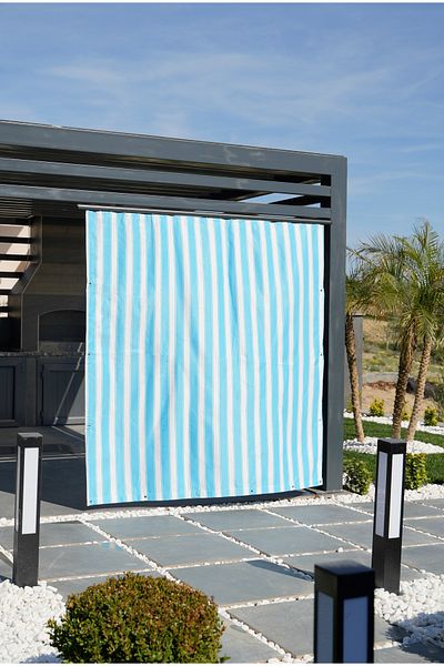 ALTINPAMUK Enxboy Optional Eyelet Balcony Tarpaulin - Ty901 Tourquoise White