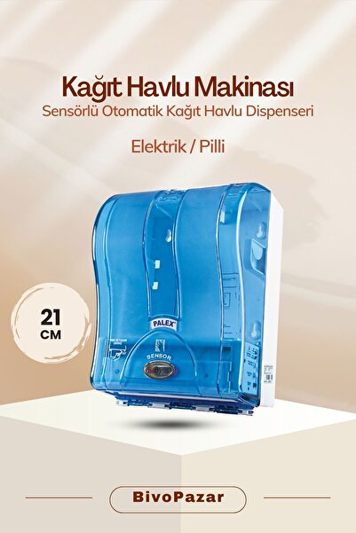 Palex Mavi Sensörlü Fotoselli Otomatik Kağıt Havlu Makinesi Kağıt Havlu Dispe...
