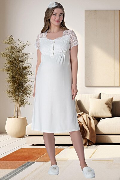 By Mecit Pijama Maternity Long Dressing Gown Nightgown Pajamas Maternity Set